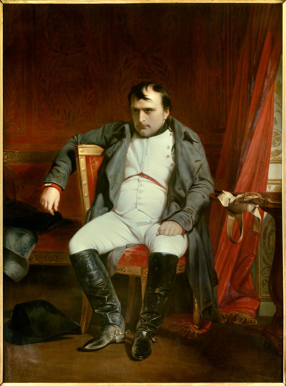 Portret Napoleona I w Fontainebleau 31.03.1814 (1840 olej na płótnie) autorstwa Paul Delaroche