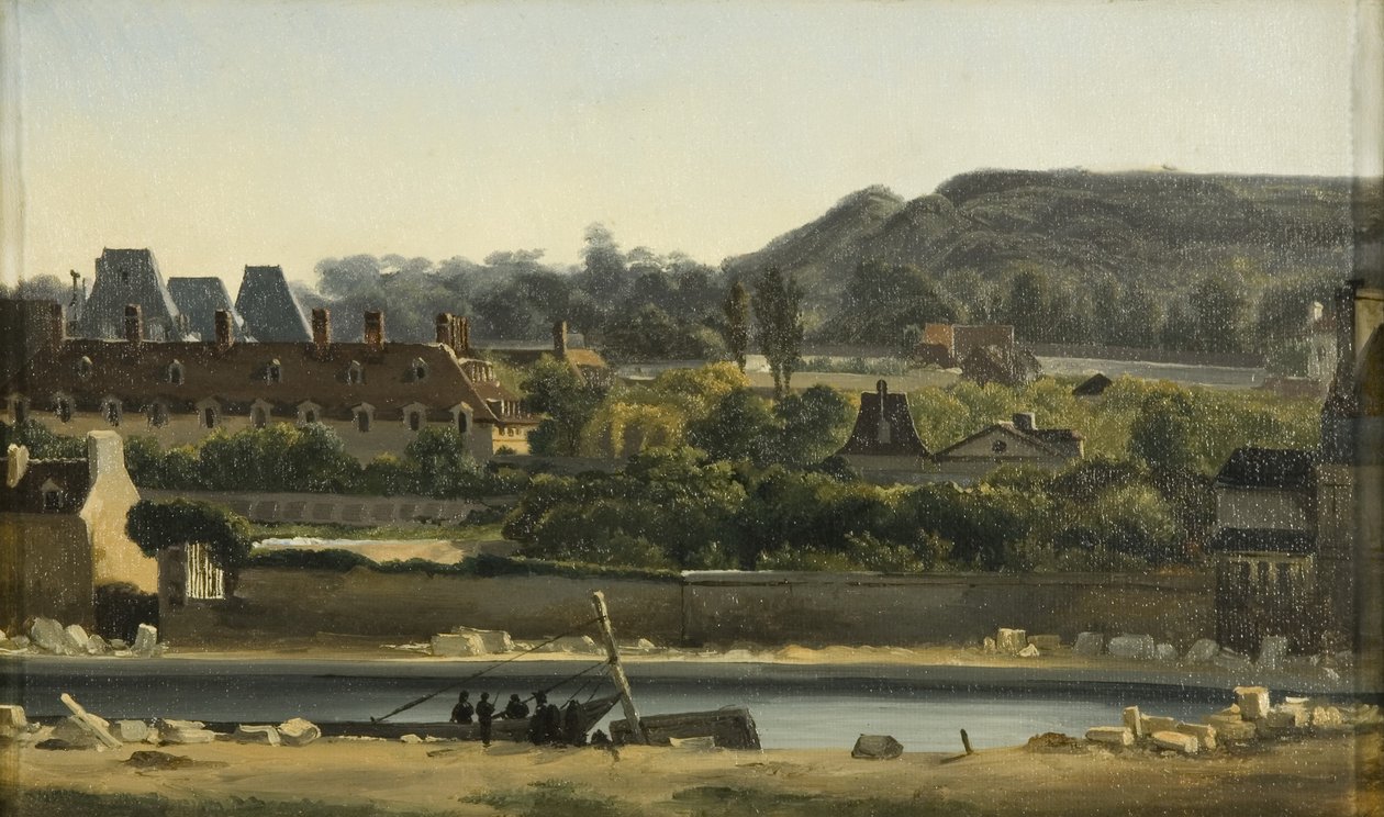 Szpital Saint Louis i Buttes-Chaumont, Paryż, ok. 1830 (olej na płótnie) autorstwa Hippolyte Adam