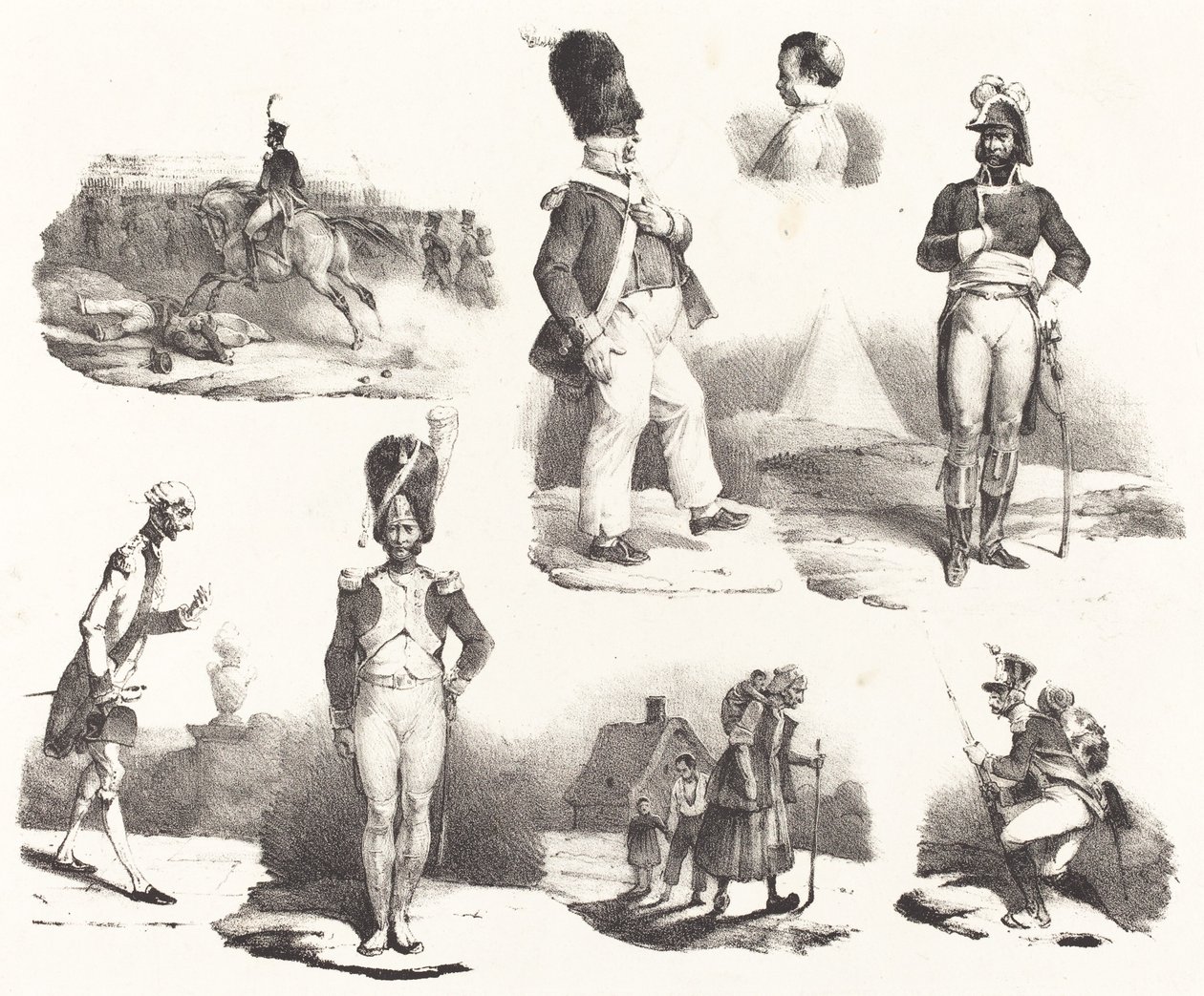 Osiem winiet autorstwa Hippolyte Bellange