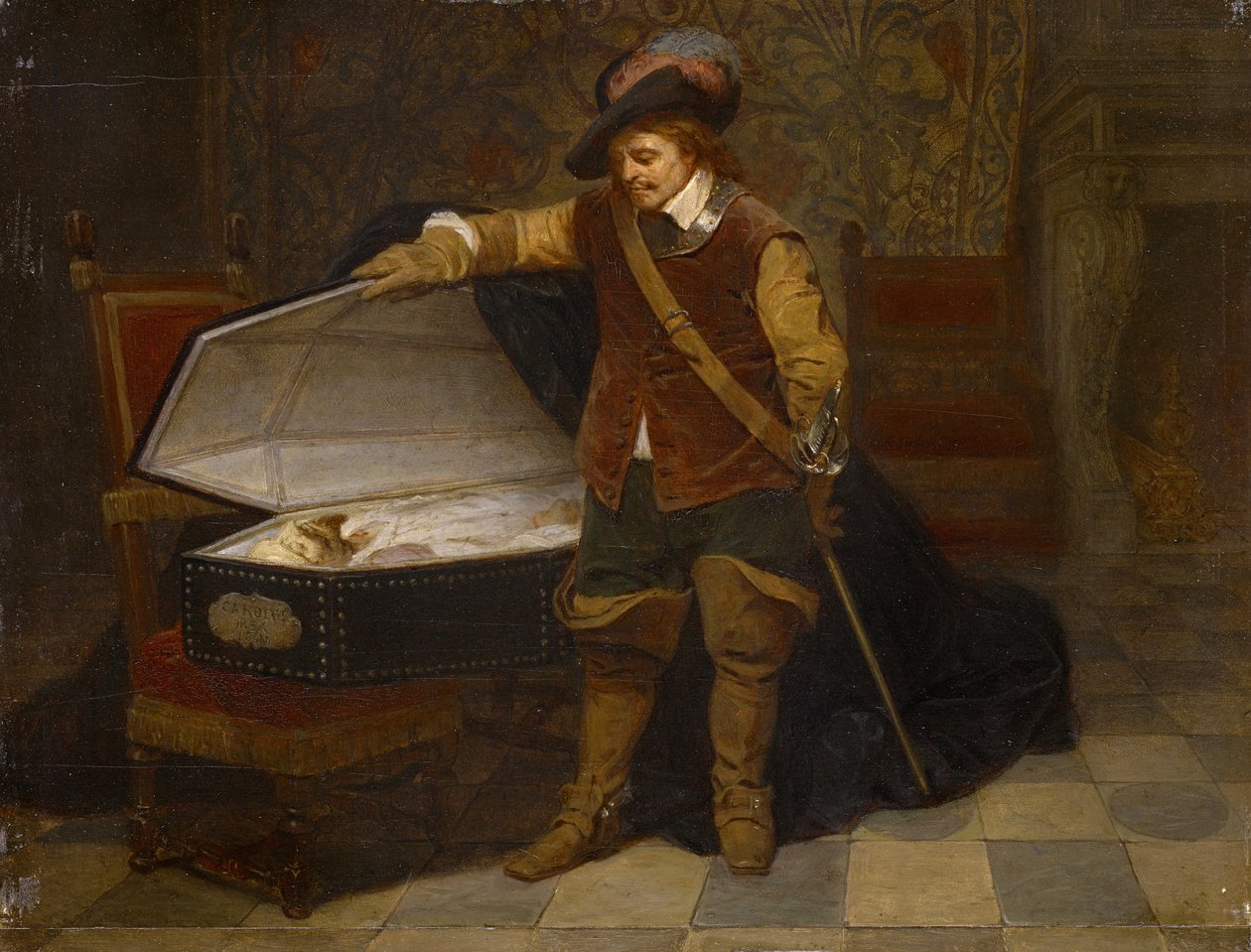 Cromwell i Karol I, po 1831 r. autorstwa Hippolyte Delaroche