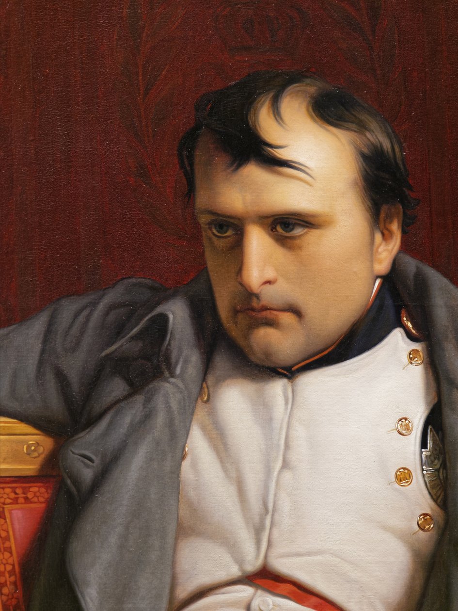 Napoleon I w Fontainebleau, 31 marca 1814, fragment twarzy, 1840 autorstwa Hippolyte Delaroche