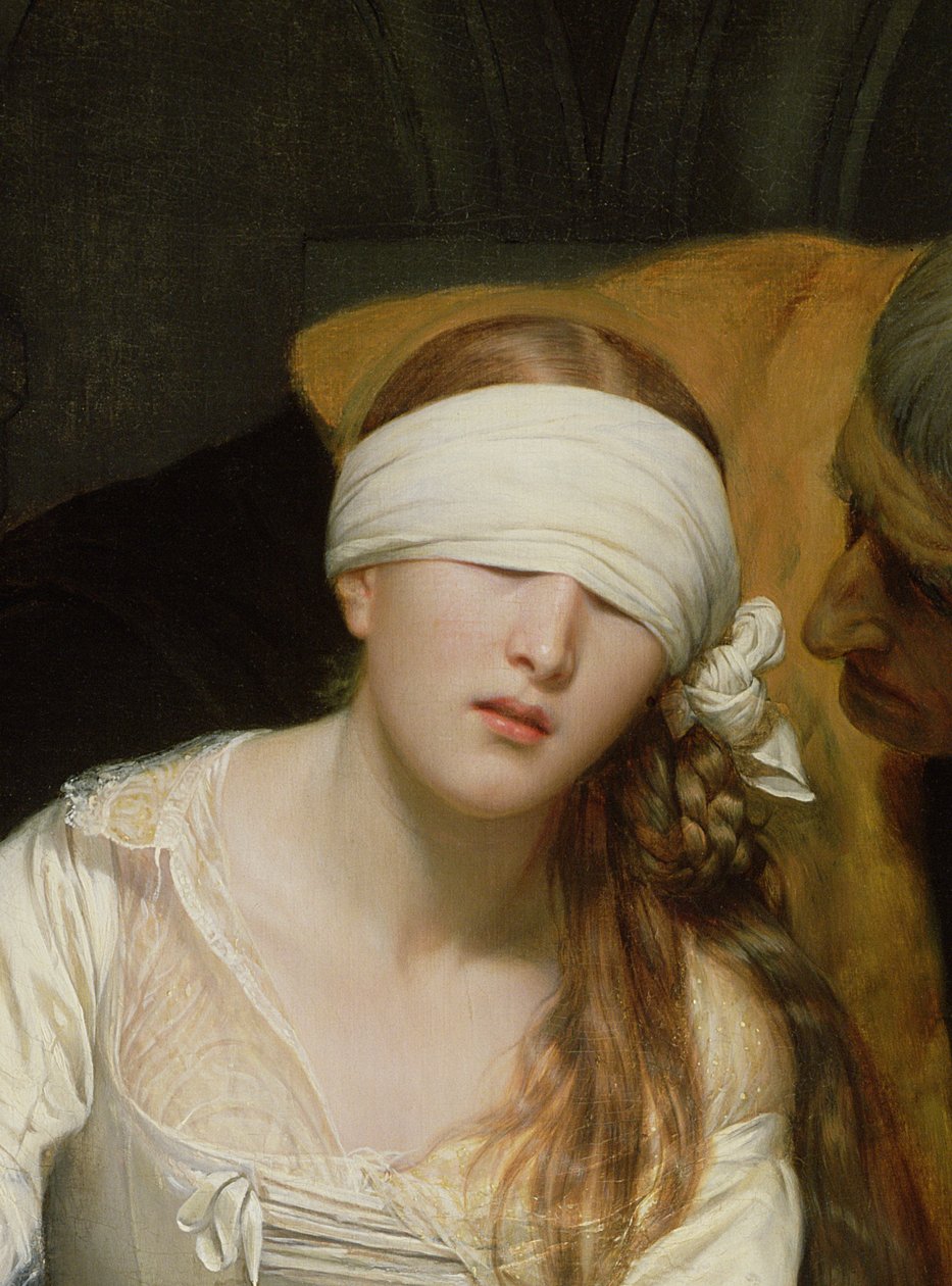 Egzekucja Lady Jane Grey, 1833 (detal 72630) autorstwa Hippolyte Delaroche