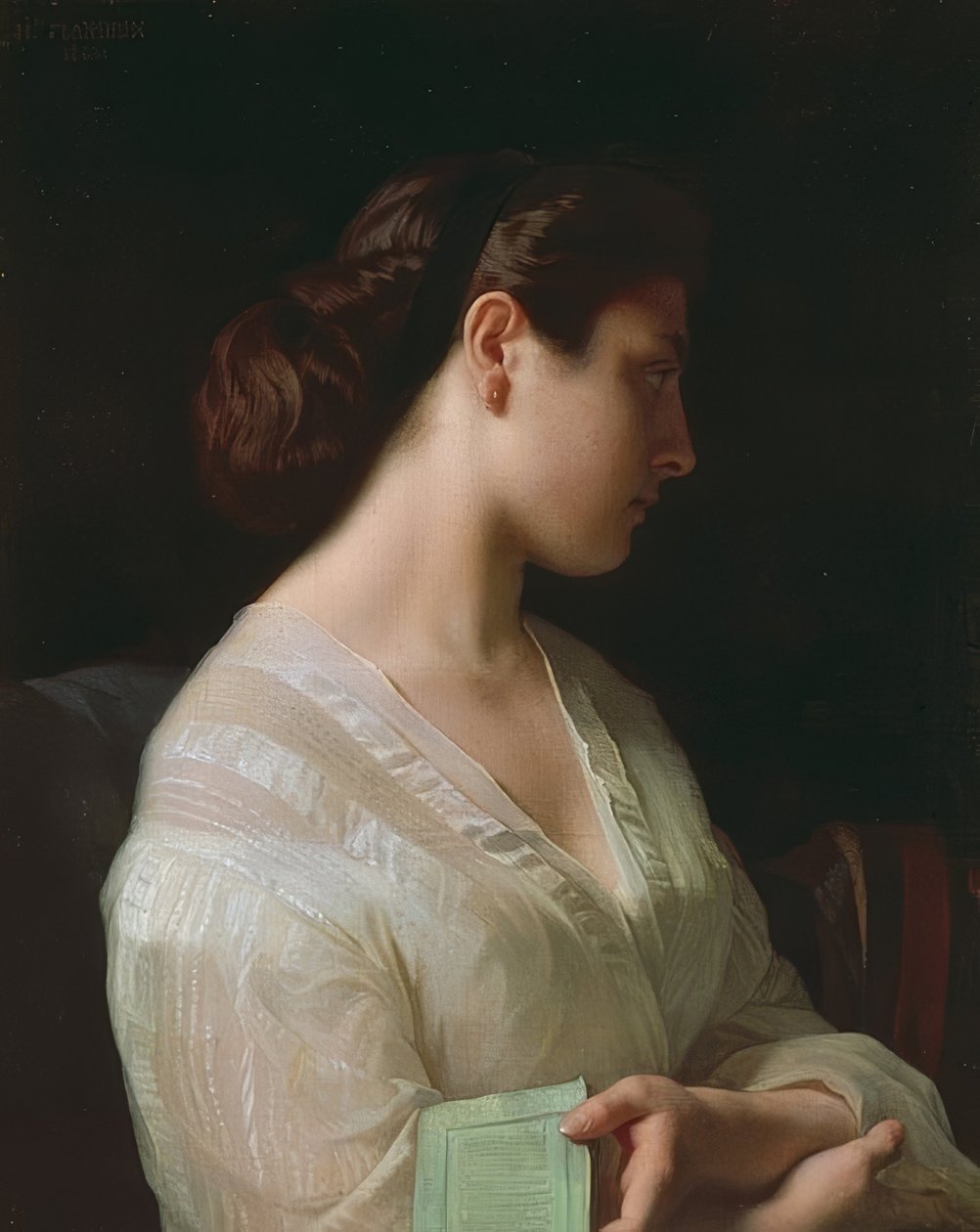 Mädchenportrait (Studium młodej dziewczyny zwanej grecką dziewczyną). 1863 autorstwa Hippolyte Flandrin