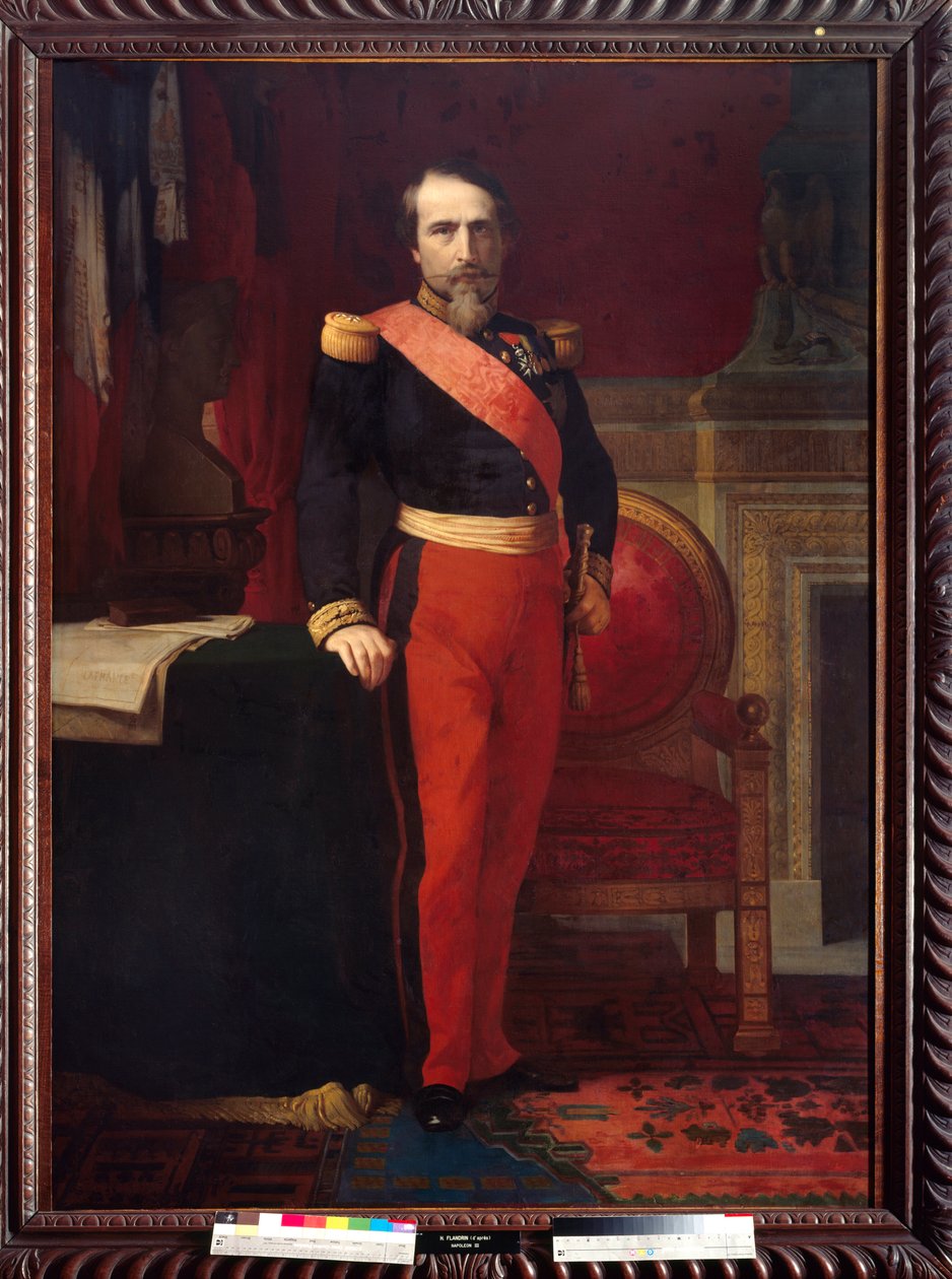 Pełnowymiarowy portret Napoleona III (1808-1873) Obraz Hippolithe Flandrin (1809-1864). 1862. Rozmiar 2,12 x 1,47. Musee du Chateau, Compiegne - Pełnowymiarowy portret Napoleona III (1808-1873). Obraz Hippolithe Flandrin (1809-1864). 1862. 2,12x1,47 autorstwa Hippolyte Flandrin