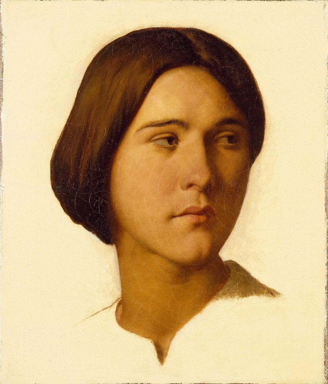 Głowa młodej kobiety, lata 40. XIX wieku autorstwa Hippolyte Jean Flandrin