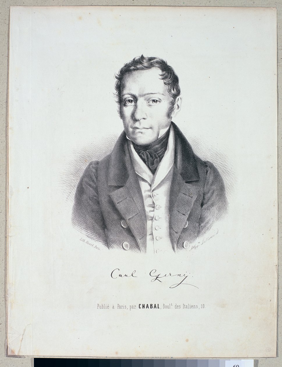 Carl Czerny (1791-1857) wyryty przez Huarda autorstwa Hippolyte Lallemand