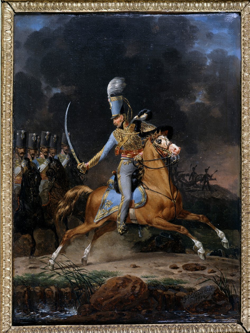 Pułkownik de Hussard ok. 1815 - 1816. Obraz Lecomte