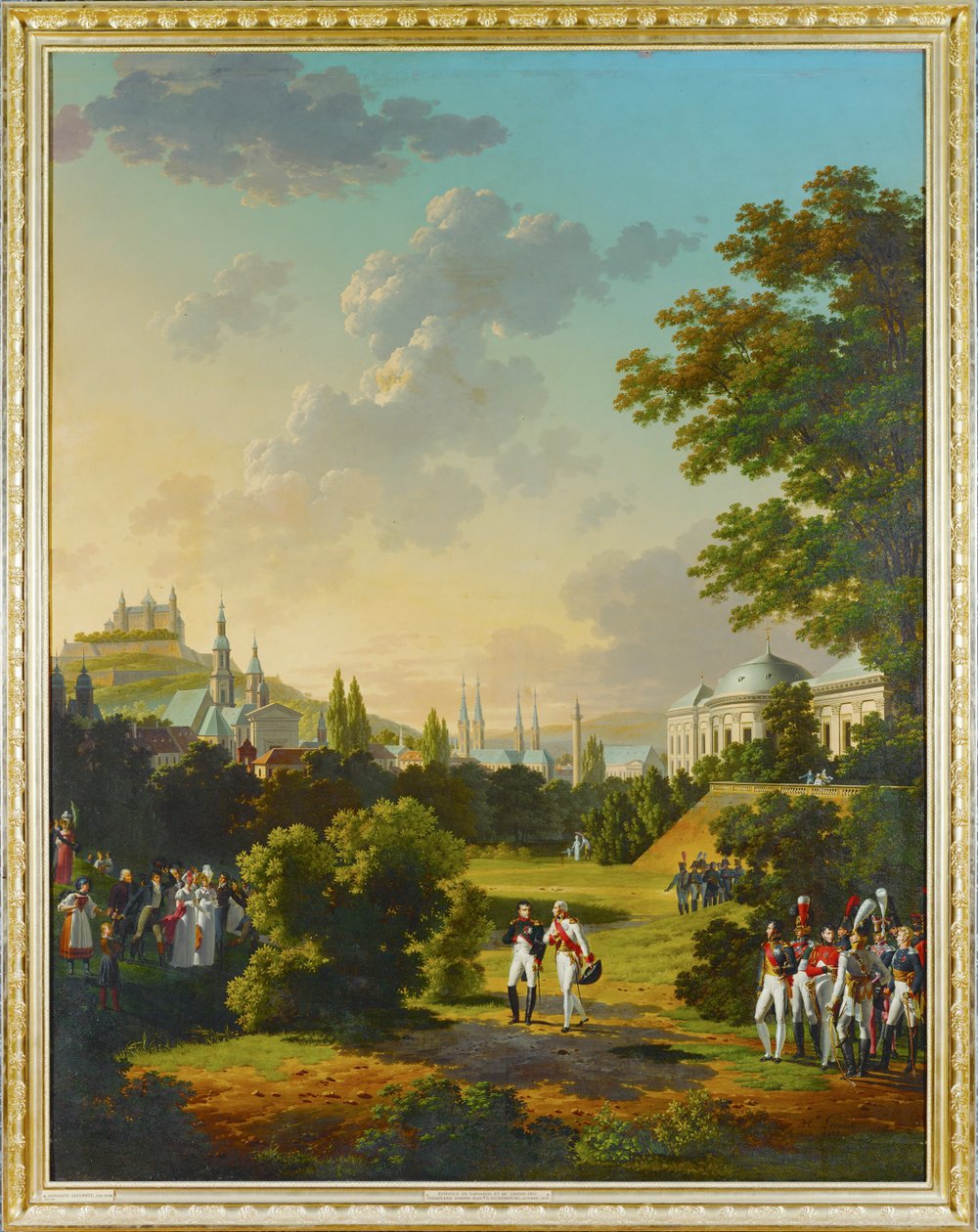 Spotkanie Napoleona I i wielkiego księcia Ferdynanda Józefa w Wuerzburgu, Niemcy ... autorstwa Hippolyte Lecomte