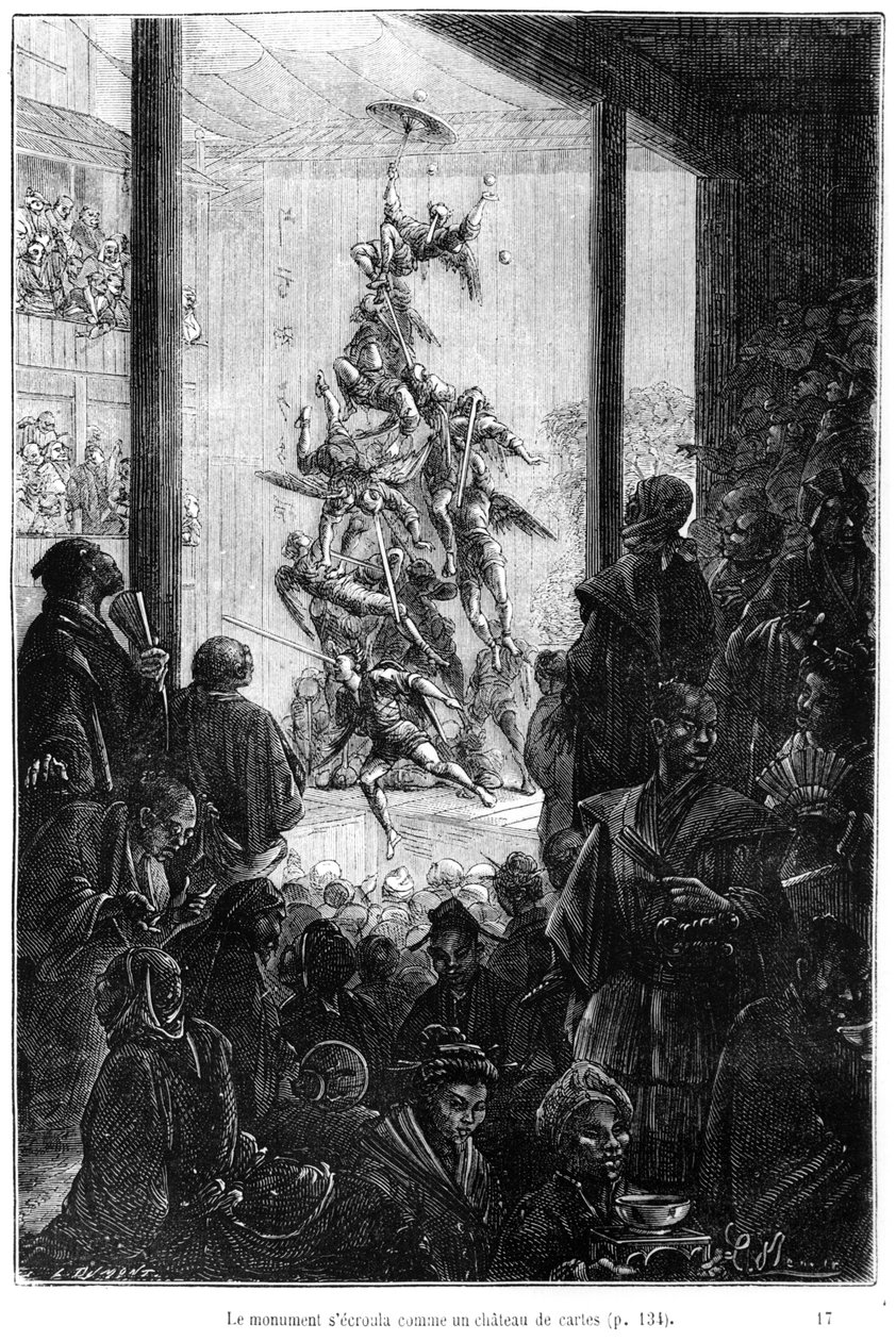 Jarmark w Chinach, ilustracja z „W osiemdziesiąt dni dookoła świata” Juliusza Verne