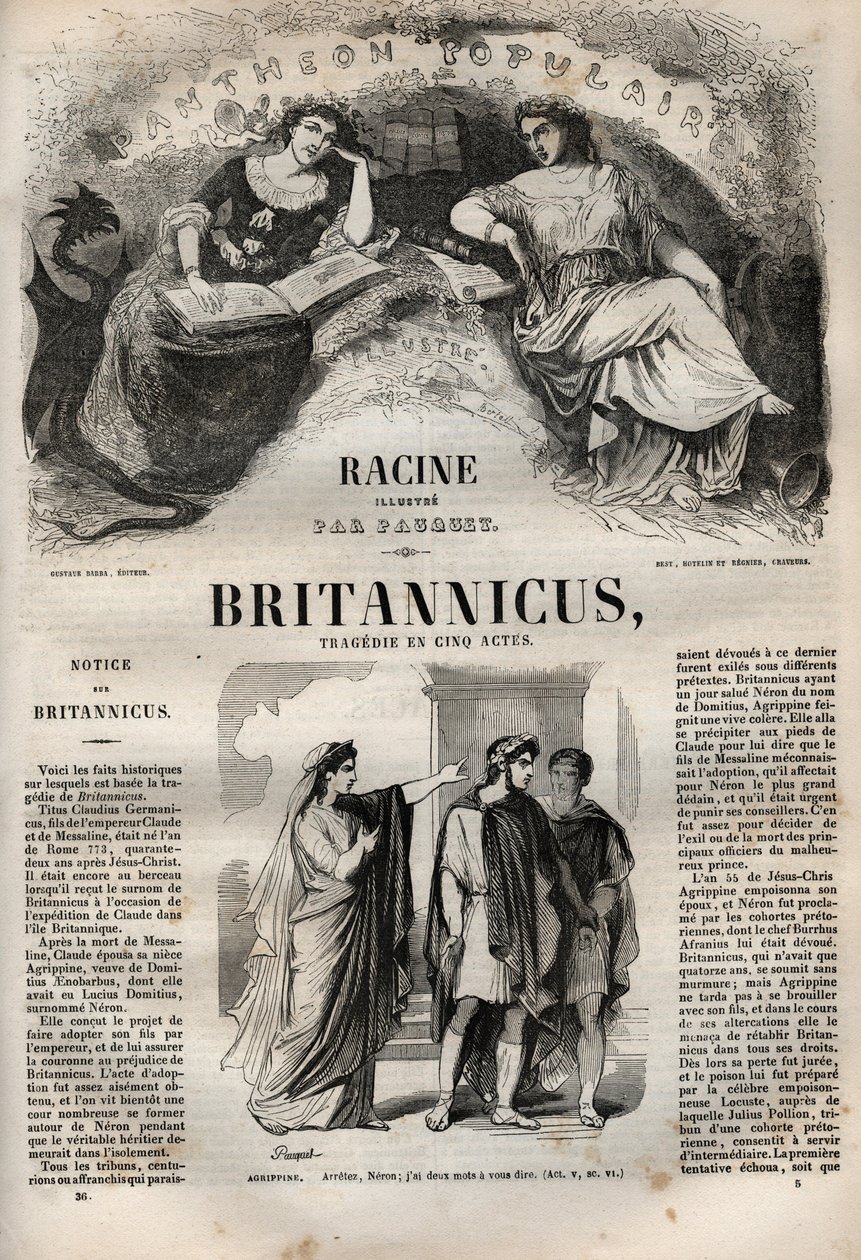 Tragedia Britannicusa w pięciu aktach - rycina w „Dziełach Jeana Racine