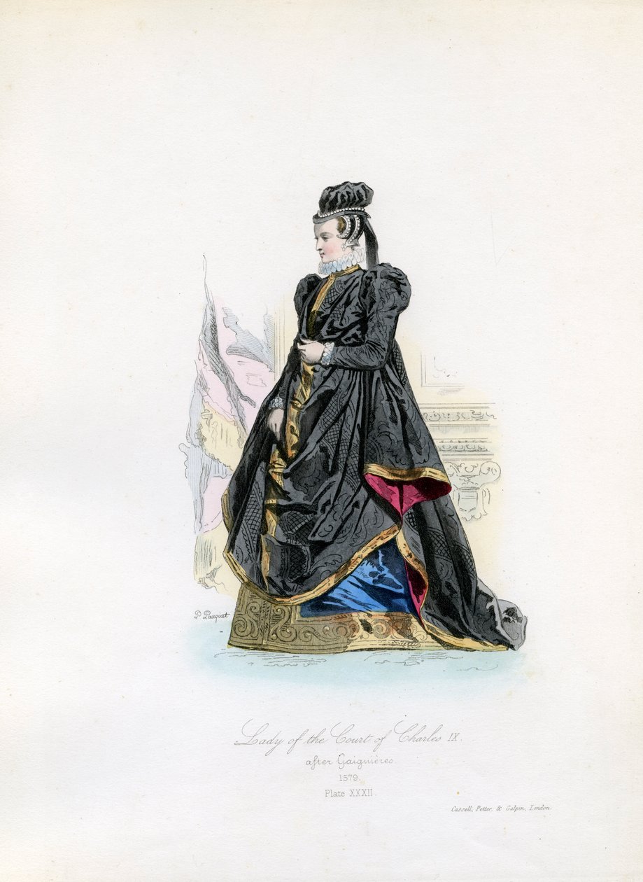 Dama Dworu Karola IX autorstwa Hippolyte Louis and Polydore Pauquet