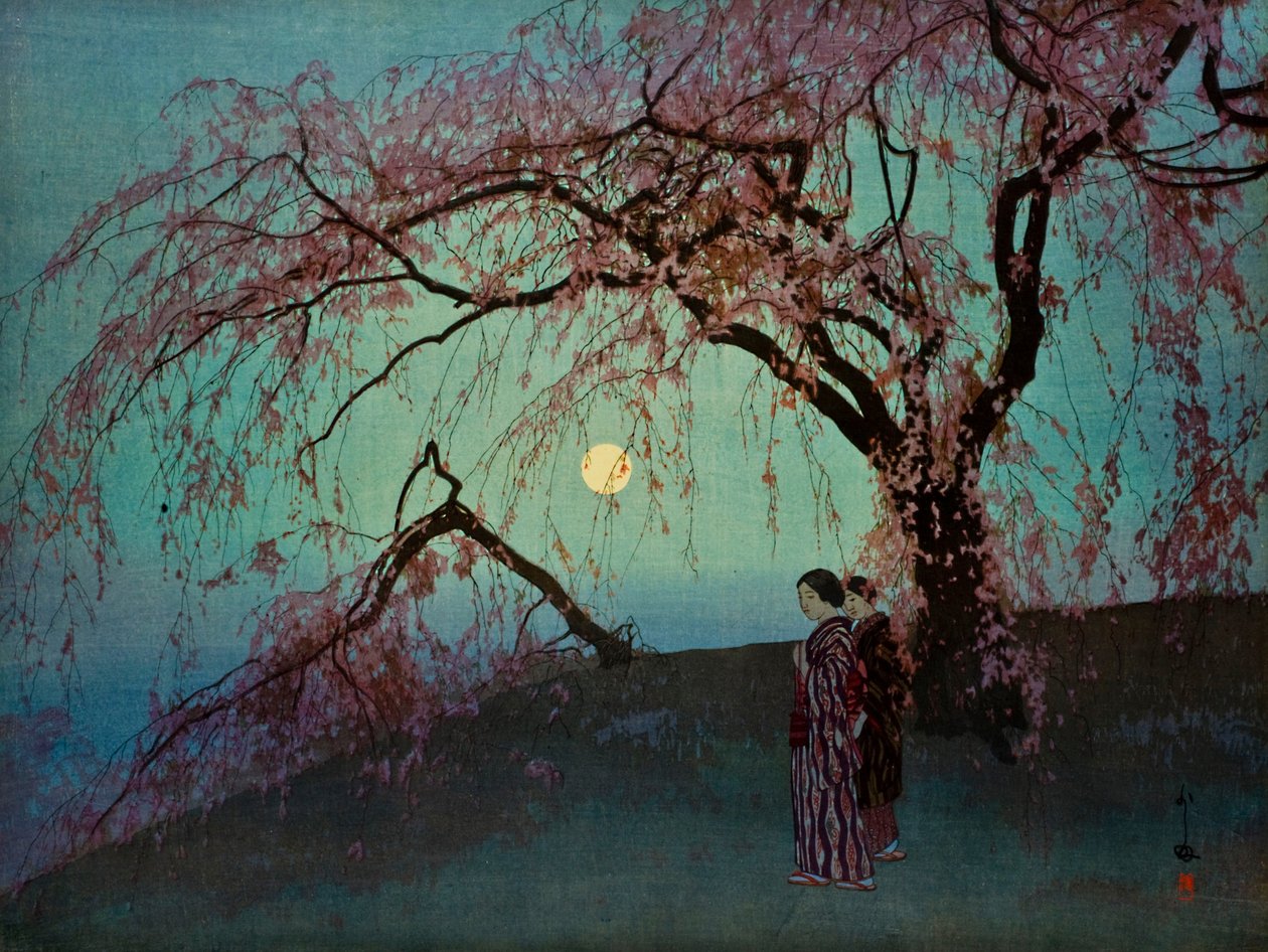 Kumoi-Zakura (Wiśnie Kumoi) autorstwa Hiroshi Yoshida