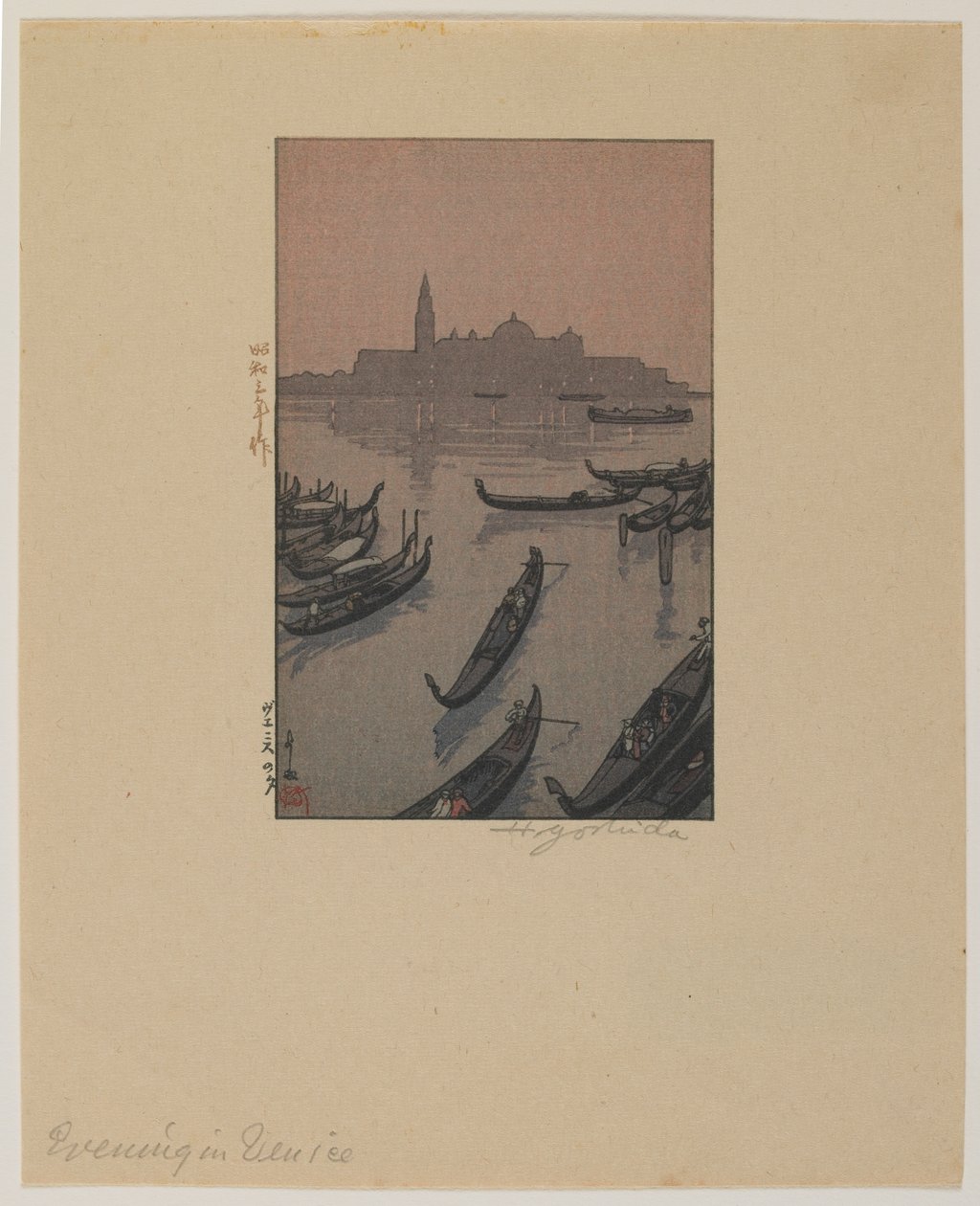 Wieczór w Wenecji, era Showa autorstwa Hiroshi Yoshida