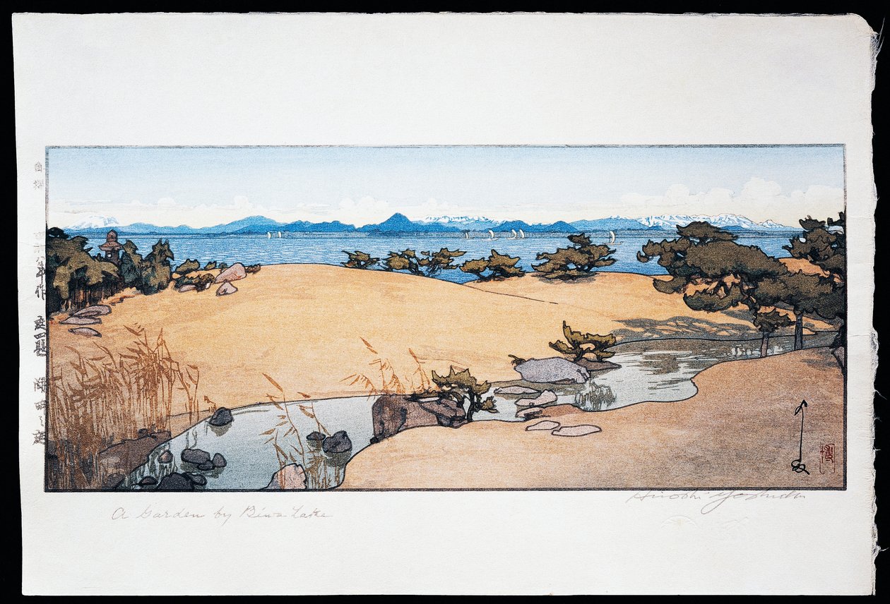 Ogród nad jeziorem Biwa autorstwa Hiroshi Yoshida