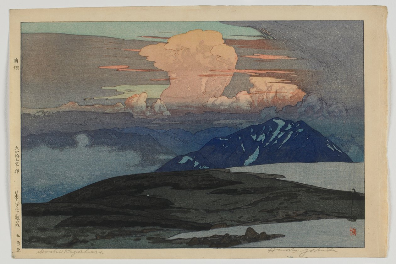 Goshikibara, z serii Dwanaście scen w Alpach Japońskich, epoka Taisho autorstwa Hiroshi Yoshida