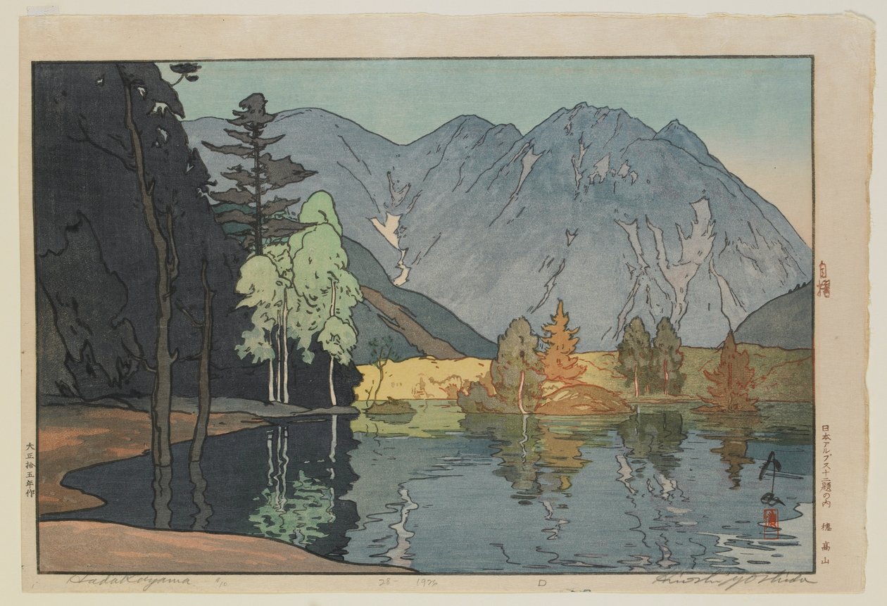 Hodakayama, z serii Dwanaście scen w Alpach Japońskich, epoka Taisho autorstwa Hiroshi Yoshida