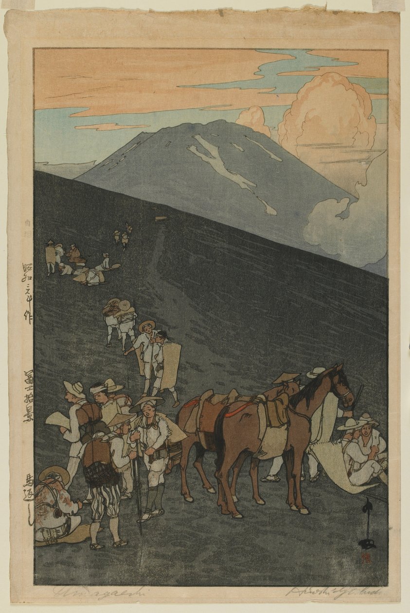Umagaeshi, z serii Dziesięć widoków góry Fuji, era Showa autorstwa Hiroshi Yoshida