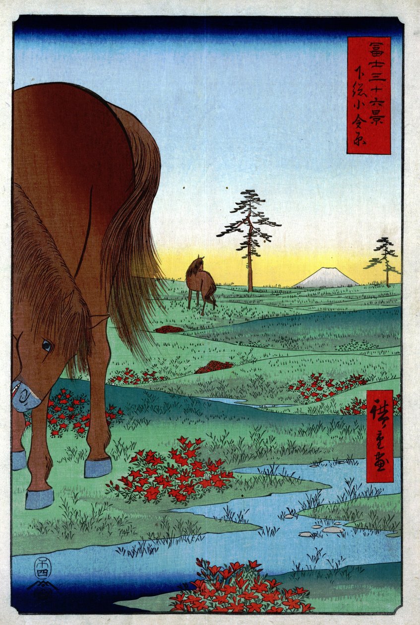 36 widoków na górę Fuji - 33. Równina Kogane autorstwa Utagawa Hiroshige
