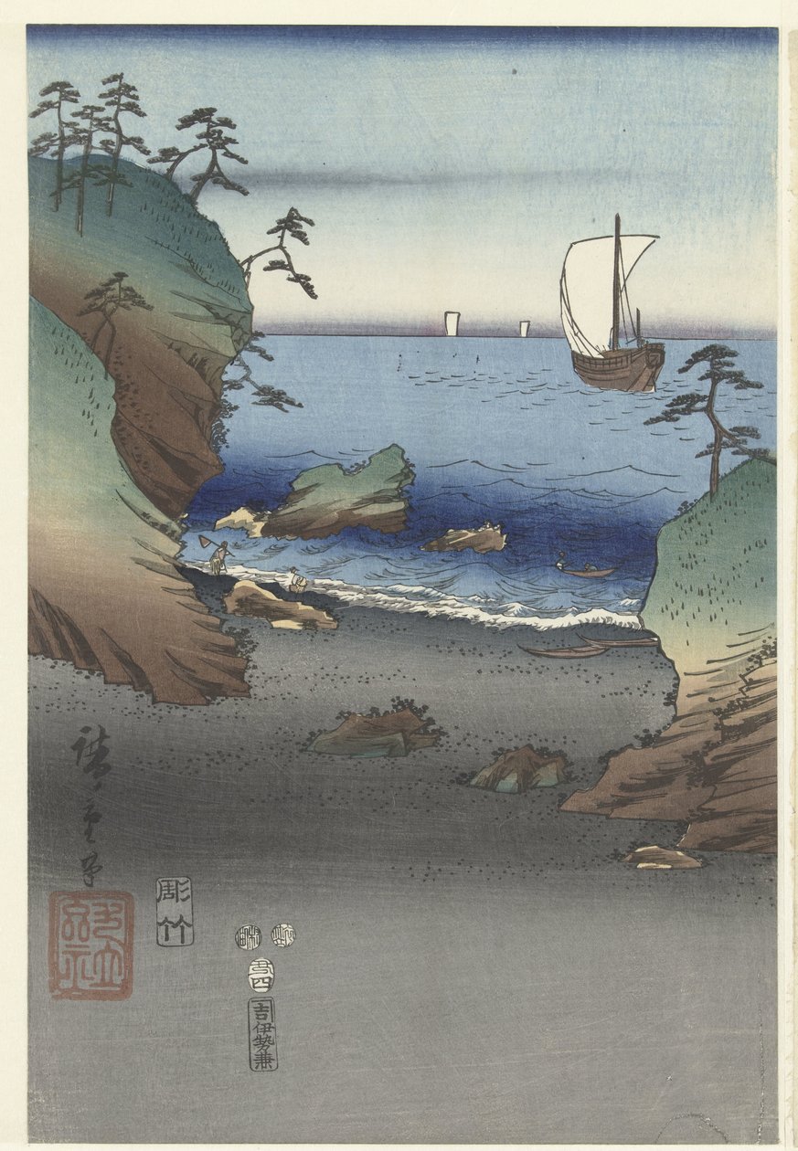 De Egante Książę Genji Tesuma Furyu Genji Suma autorstwa Hiroshige (I) , Utagawa