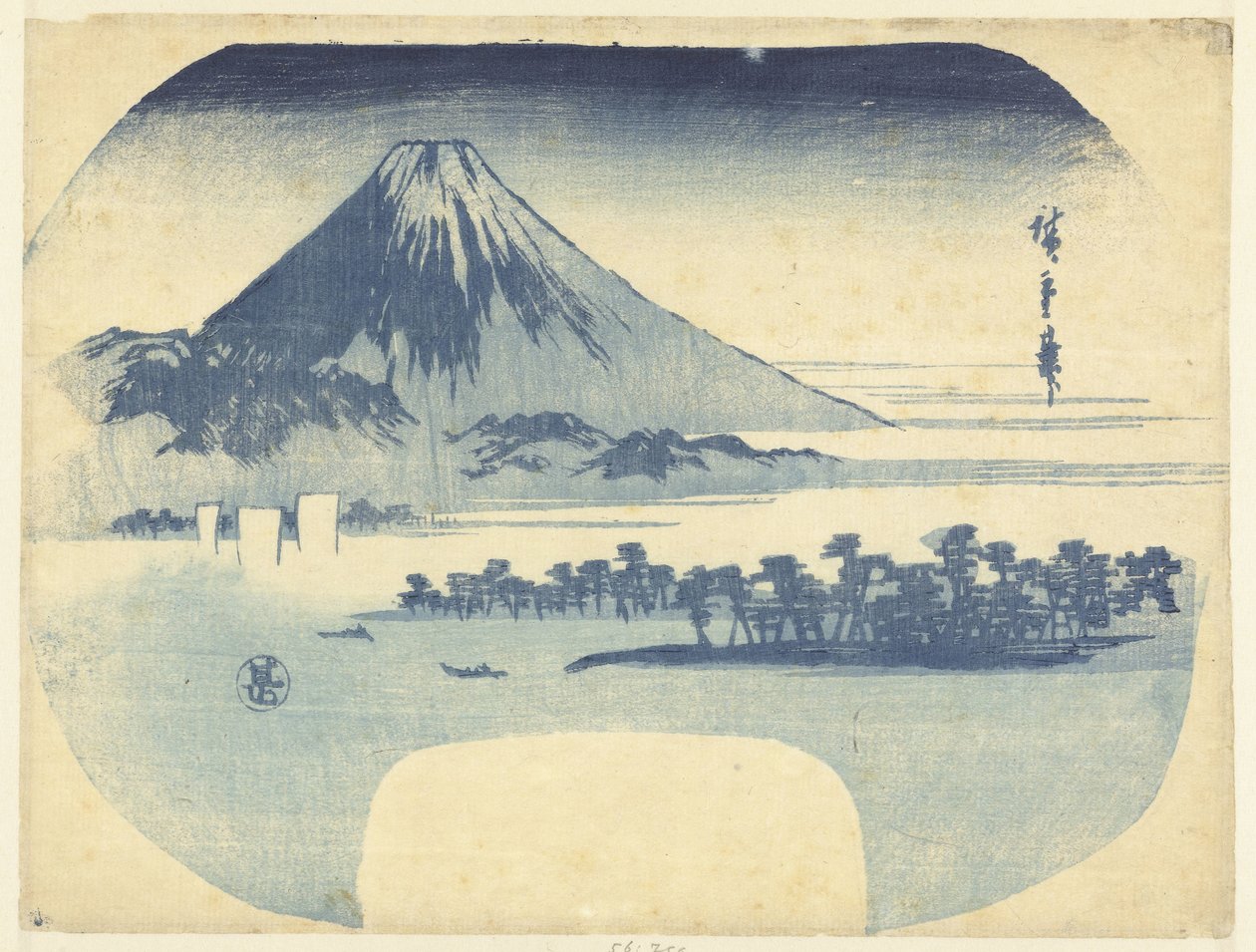 Fuji i las sosnowy w Mio autorstwa Hiroshige (I) , Utagawa