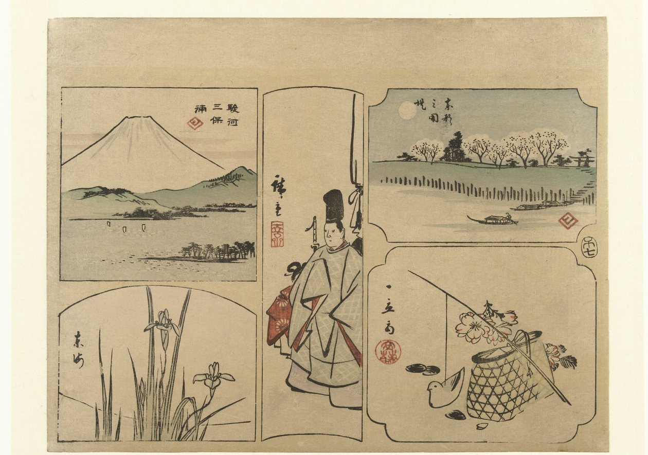 Wklej Mieszane Wisteria autorstwa Hiroshige (I) , Utagawa