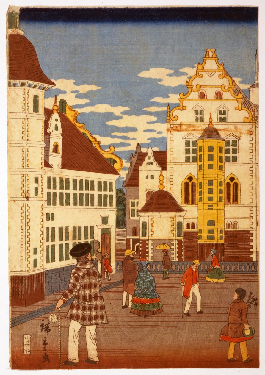 Widok American Life, z Illustrated London News, wyd. 1860. autorstwa Hiroshige Utagawa