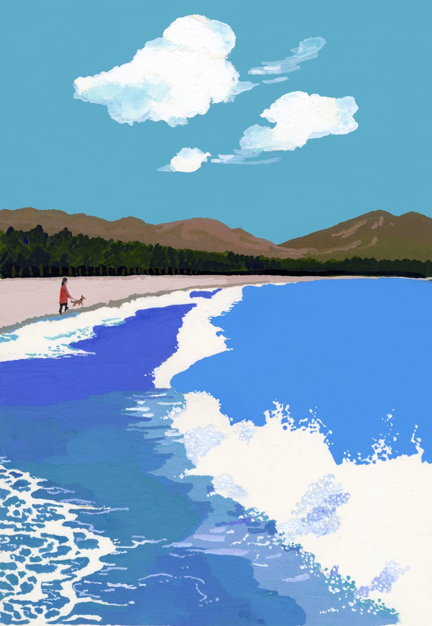 Plaża i las sosnowy autorstwa Hiroyuki Izutsu