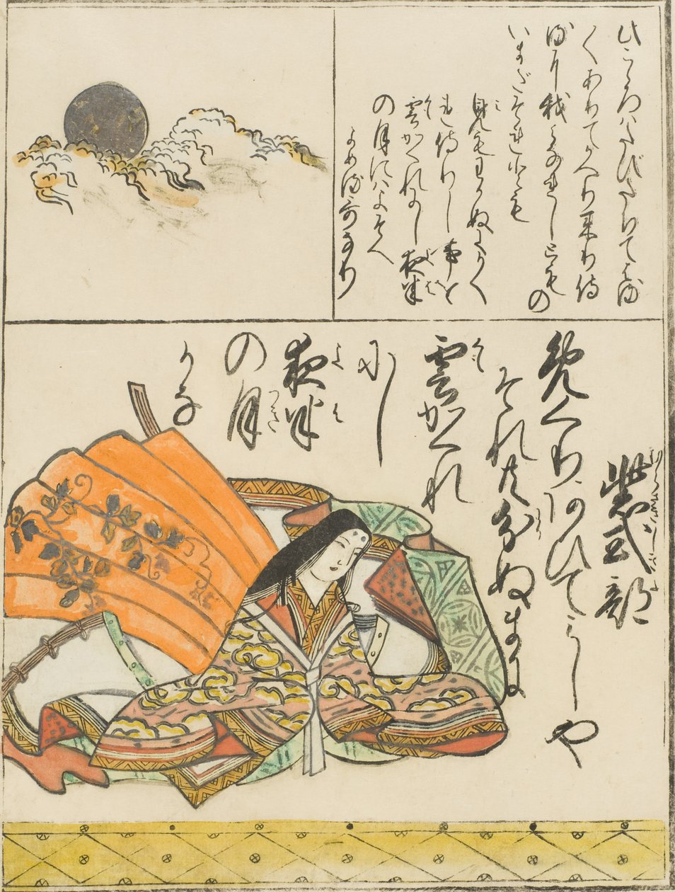 Murasaki Shikibu autorstwa Hishikawa Moronobu