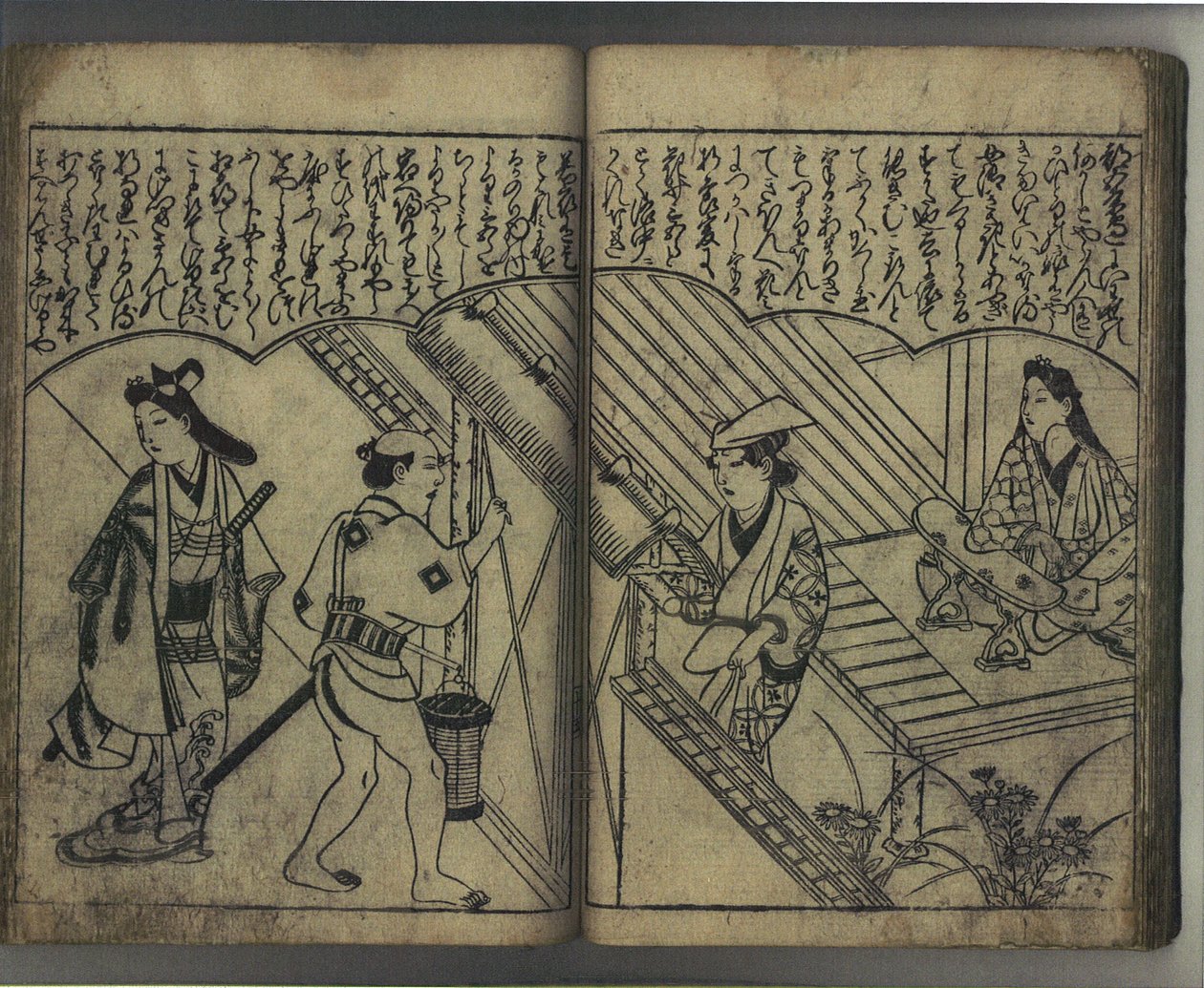 Przyjemność z pięknościami Japonii (Wakoku bijin asobi) autorstwa Hishikawa Moronobu