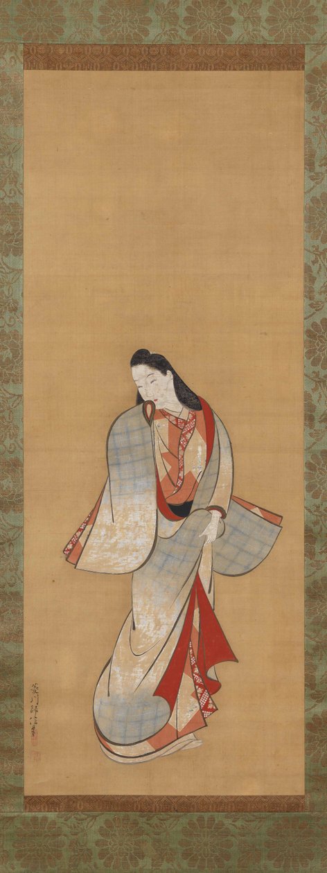 Stehende Schönheit autorstwa Hishikawa Moronobu