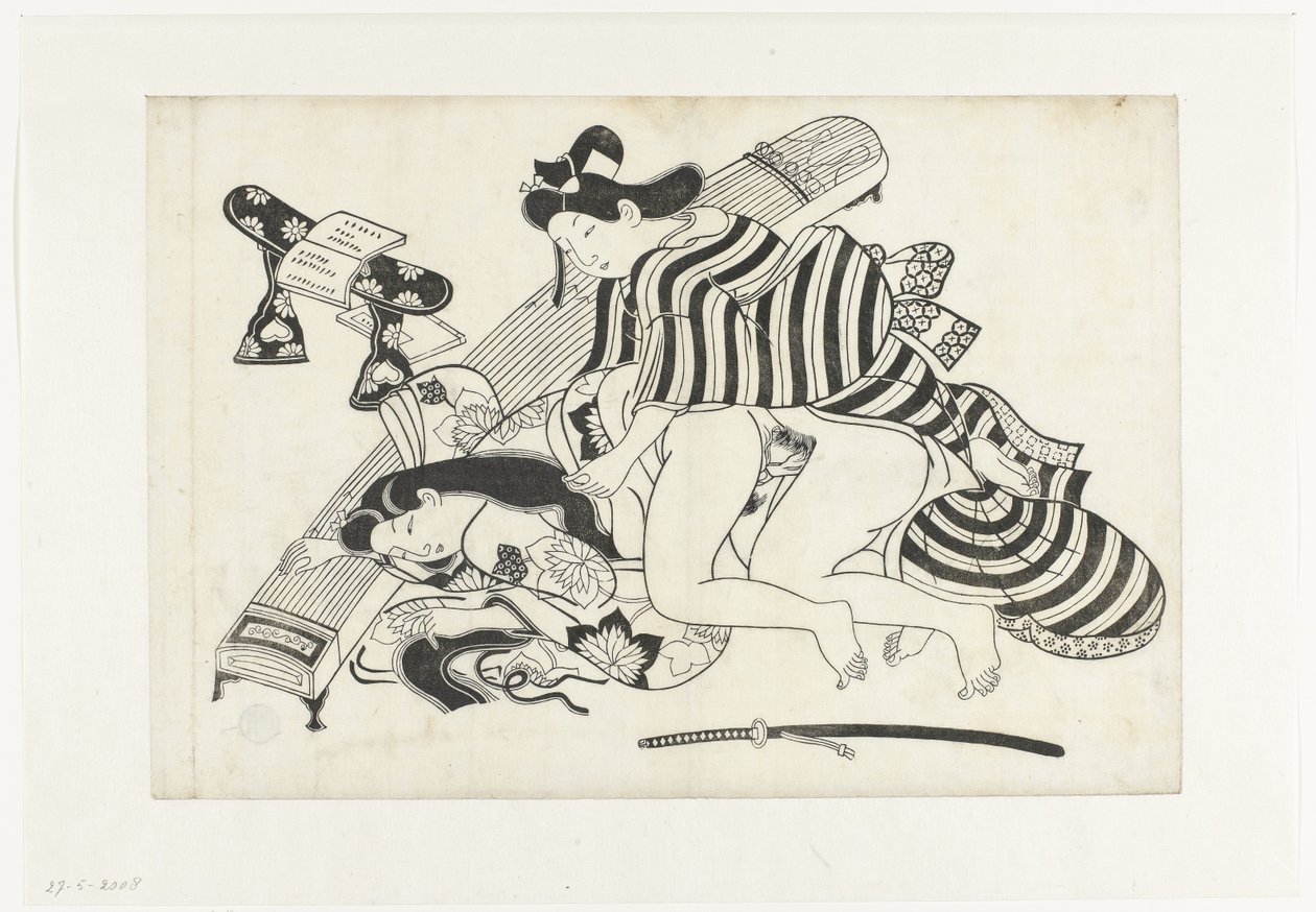 Pokaz erotyczny autorstwa Hishikawa Moroshige (attributed to)