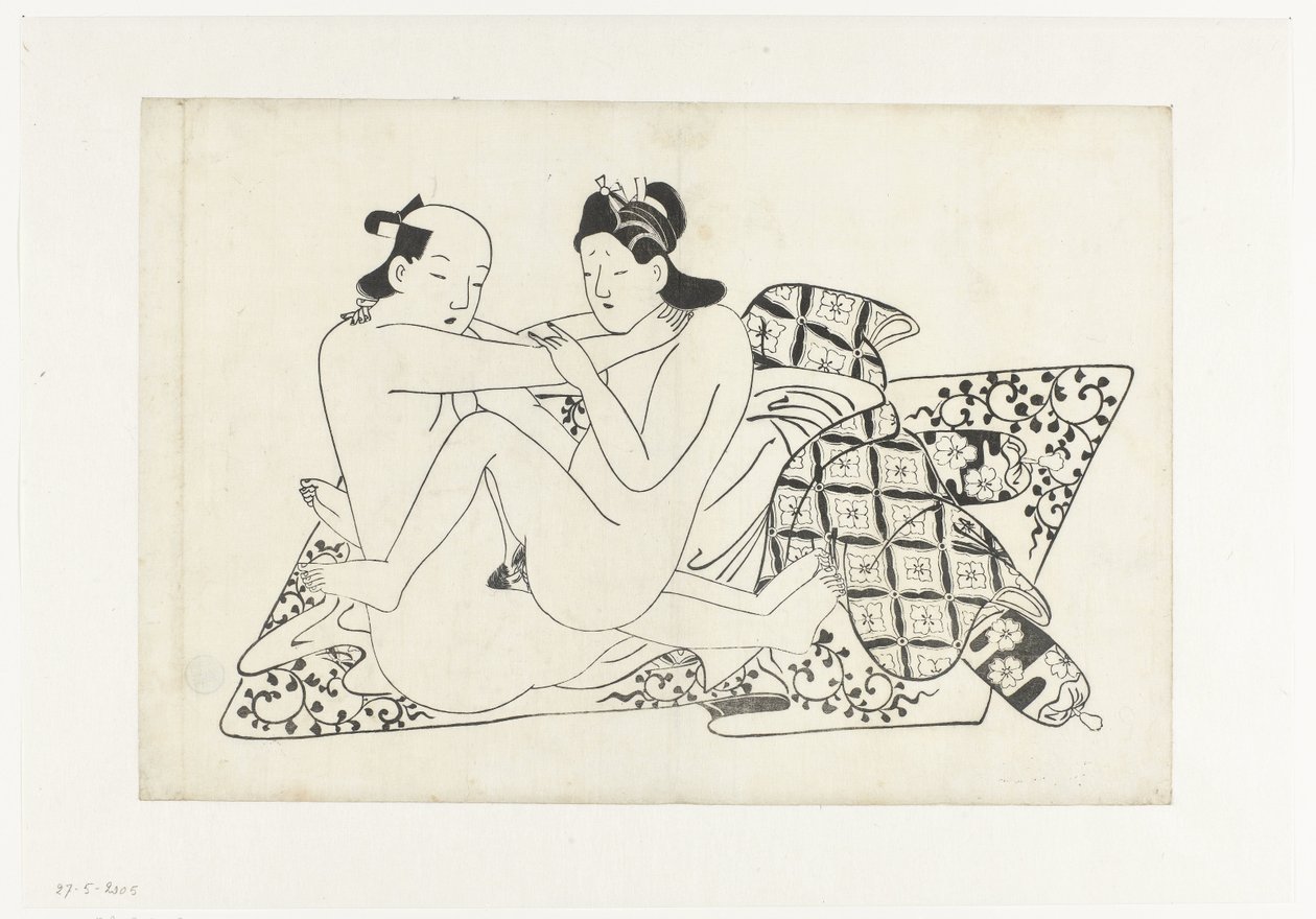Pokaz erotyczny autorstwa Hishikawa Moroshige (attributed to)