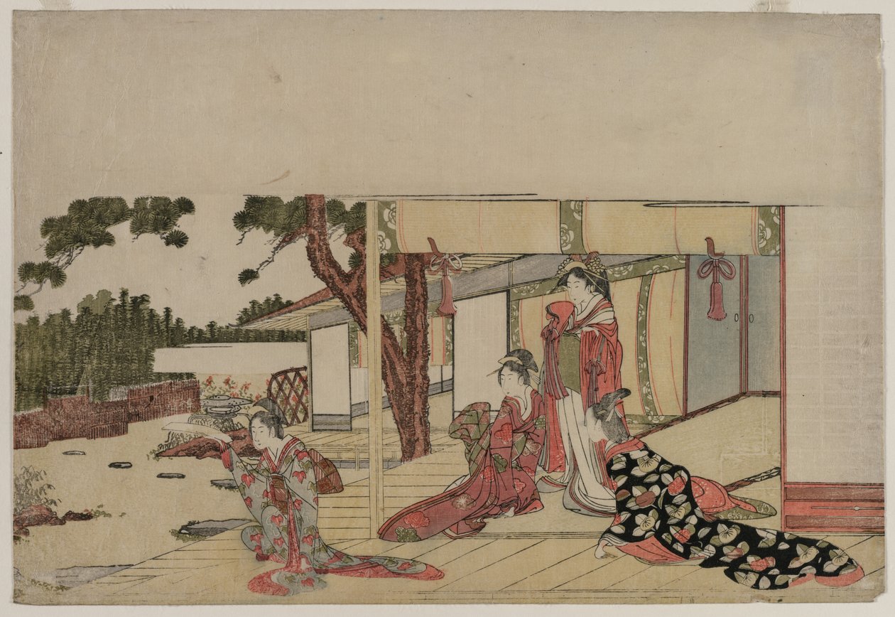 Kobiety na werandzie autorstwa Hishikawa Sori III
