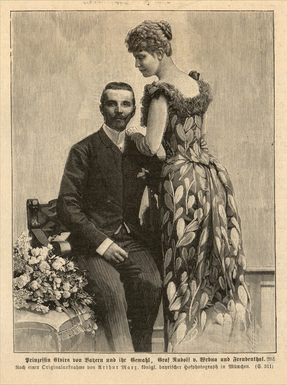 Księżniczka Elwira Bawarska (1868-1943) z mężem Rudolfem von Wrbna-Kaunitz-Rietberg-Questenberg und Freudenthal autorstwa Hofphotograph Arthur Marx
