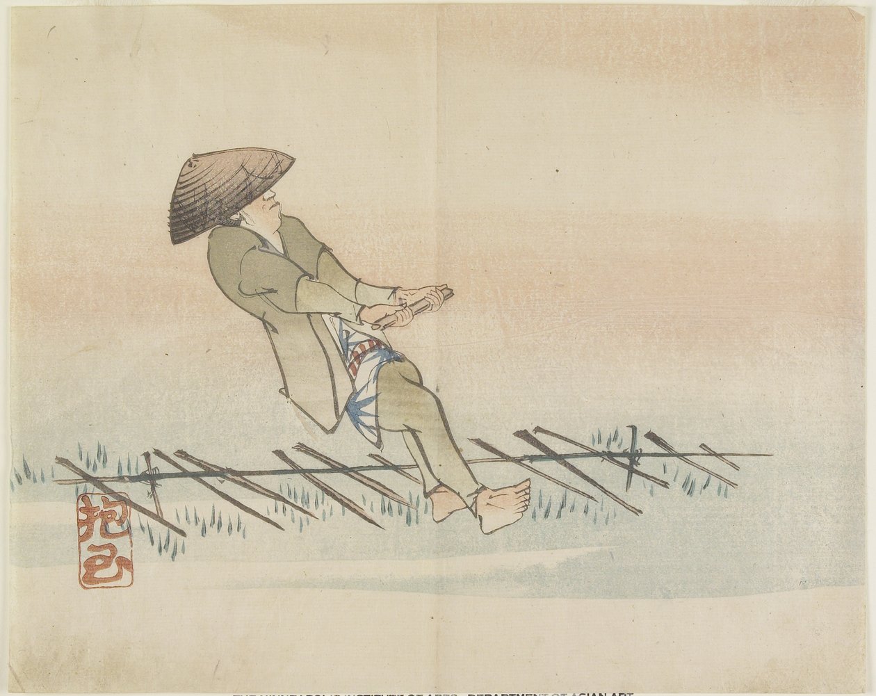 (Mężczyzna ciągnący jedwabną nić), ok. 1930 1830 autorstwa Hogyoku