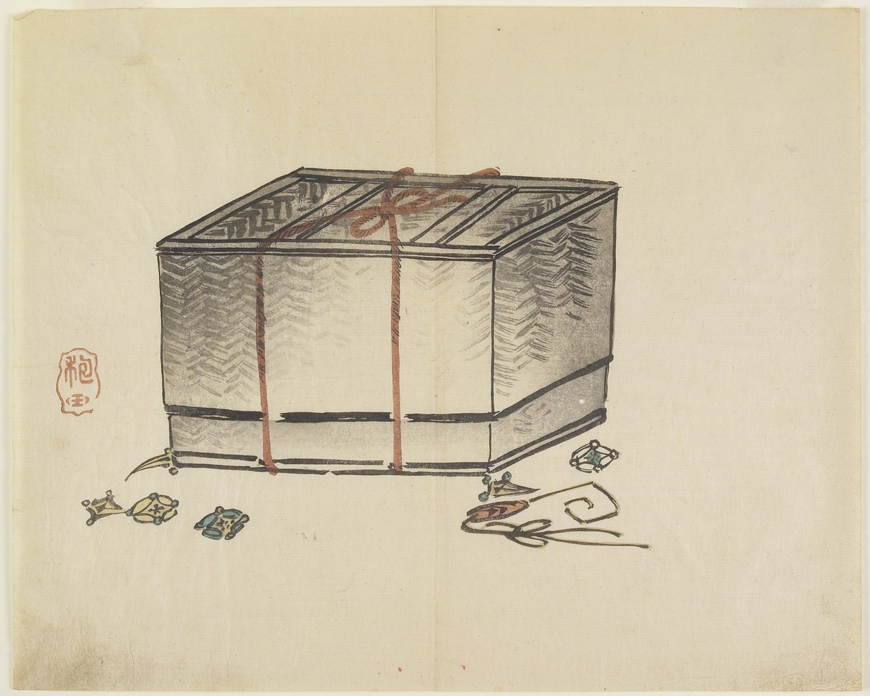 (Wiklinowy Pudełko Do Przechowywania), do. 1830 autorstwa Hogyoku
