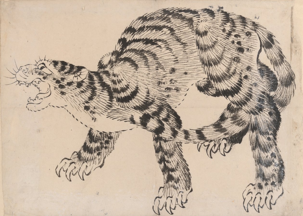 Tygrys, XIX wiek. autorstwa Hokusai School.