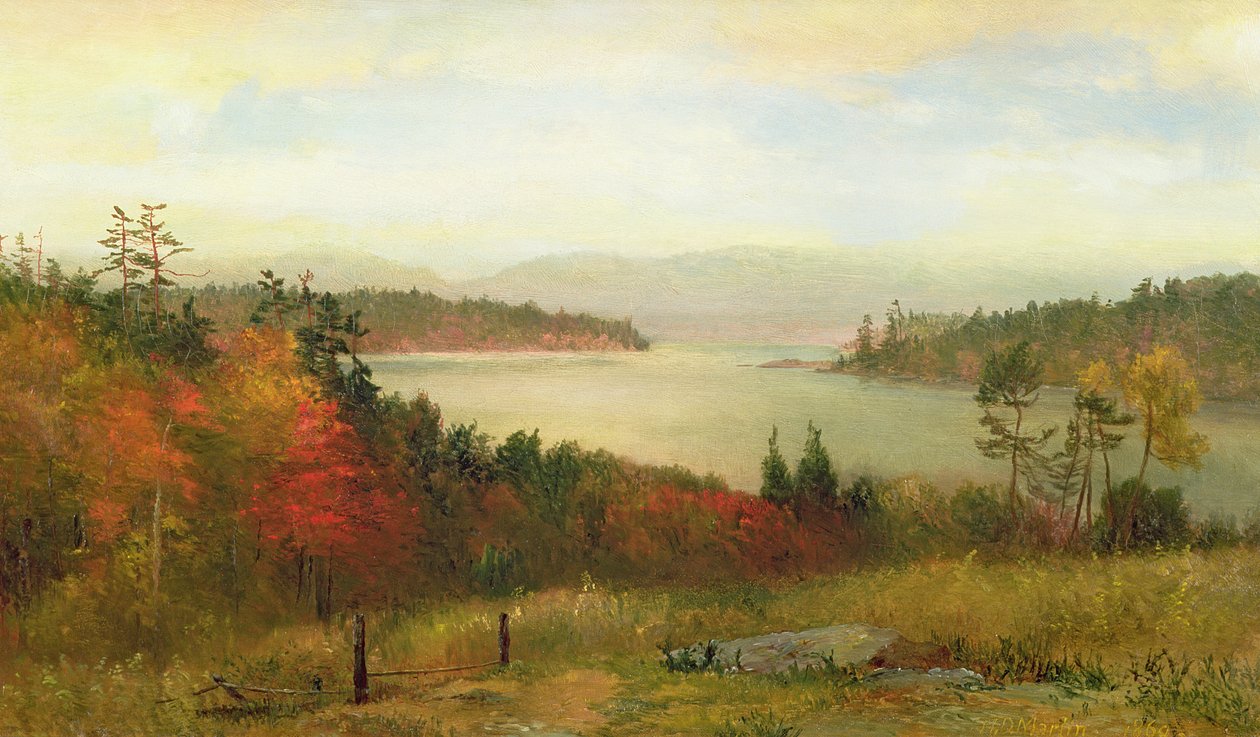 Jezioro w rakietach śnieżnych, 1869 autorstwa Homer Dodge Martin