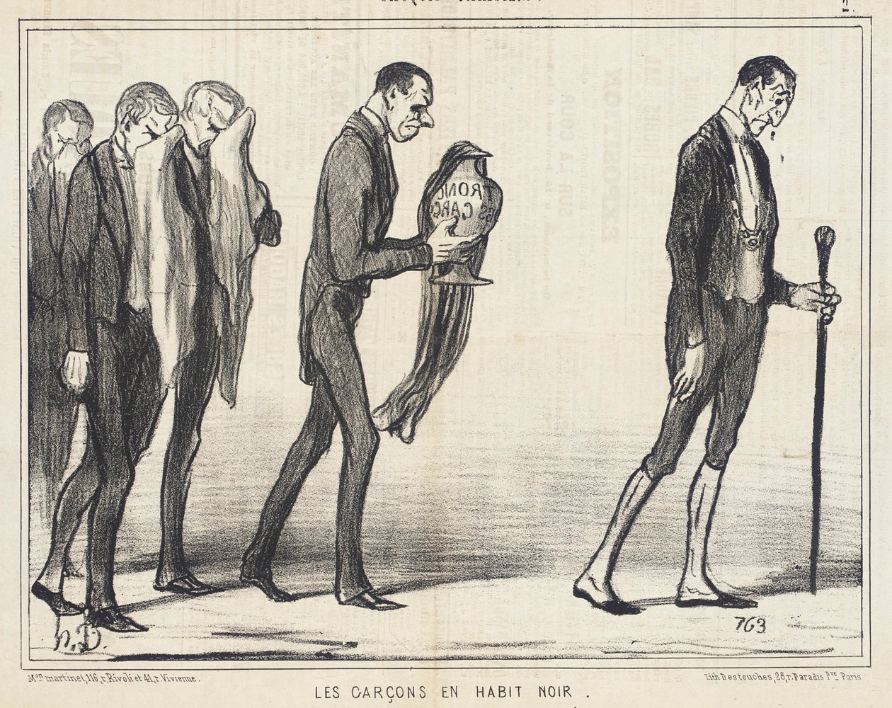Chłopcy w czarnych płaszczach autorstwa Honoré Daumier