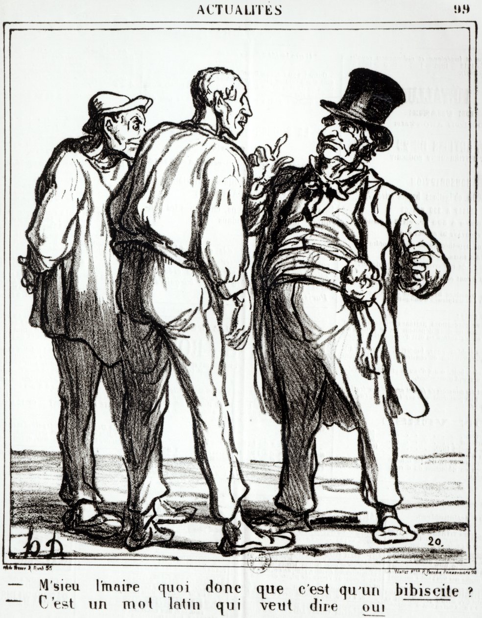 Karykatura na temat plebiscytu z 8 maja 1870 r., z dziennika "Le Charivari". autorstwa Honoré Daumier