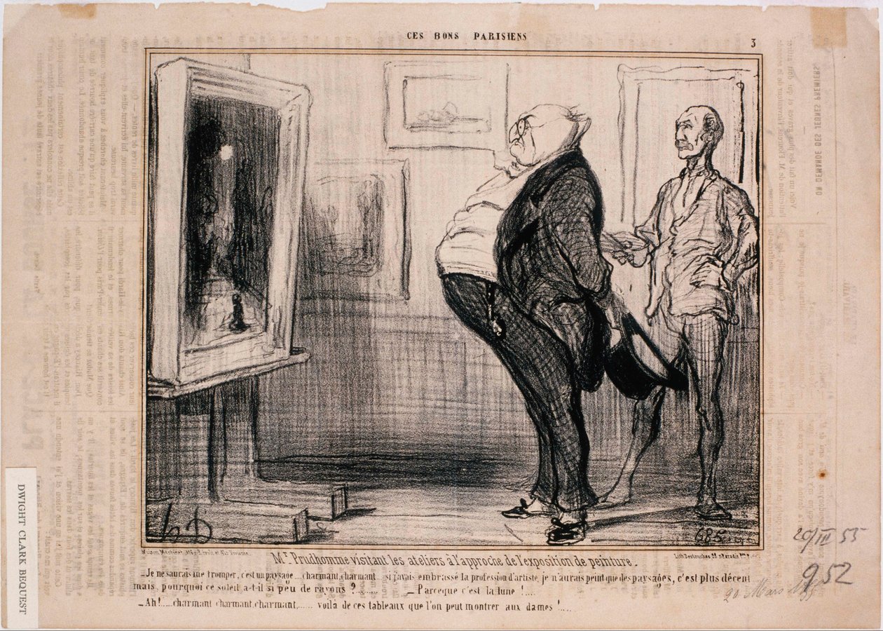 Ci Bons Parisiens- M. Prudhomme odwiedzający warsztaty... autorstwa Honoré Daumier