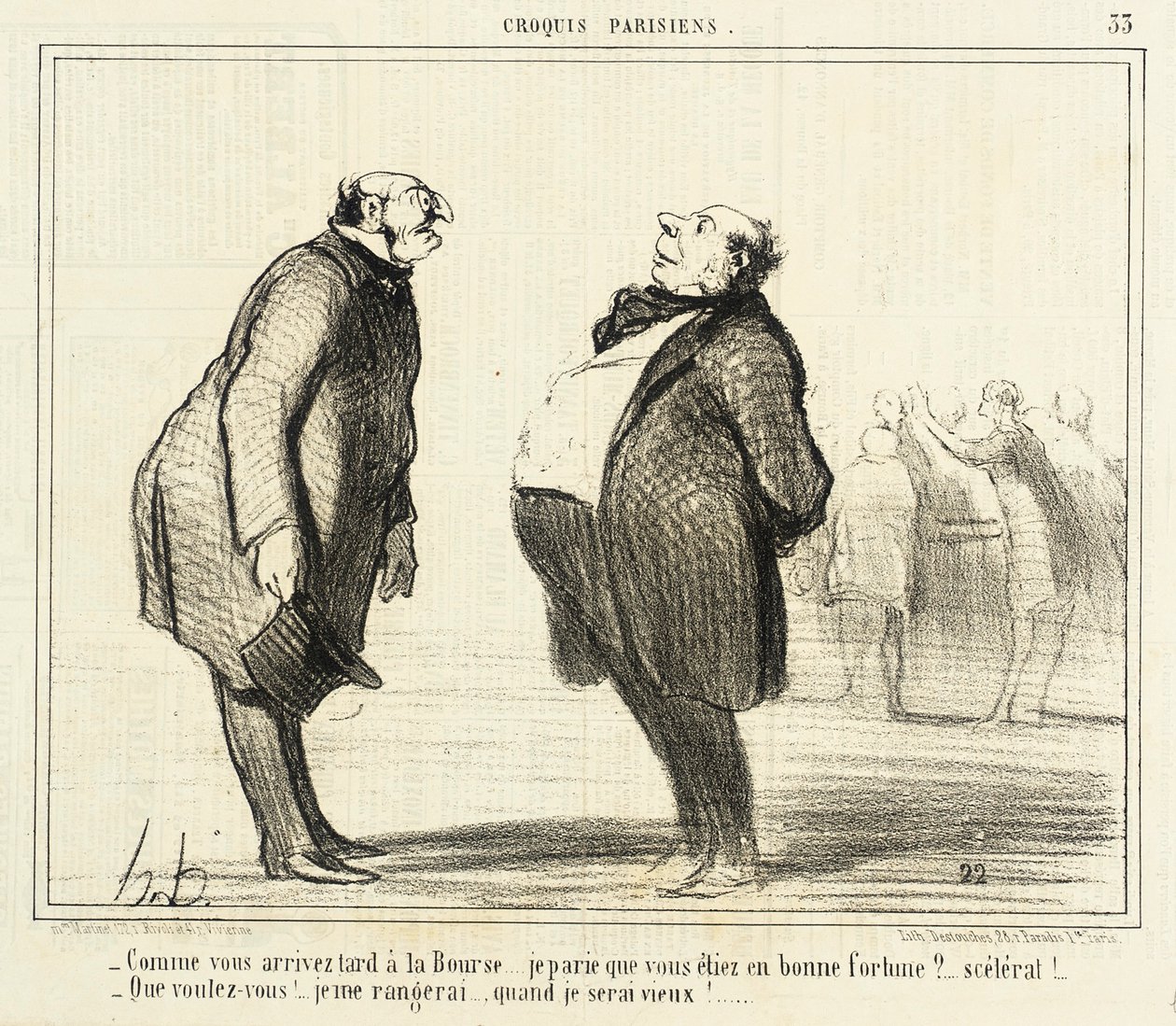 Gdy przybyłeś późno na giełdę autorstwa Honoré Daumier