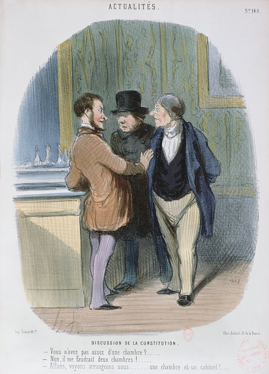 Dyskusja o Konstytucji, 1848 autorstwa Honoré Daumier
