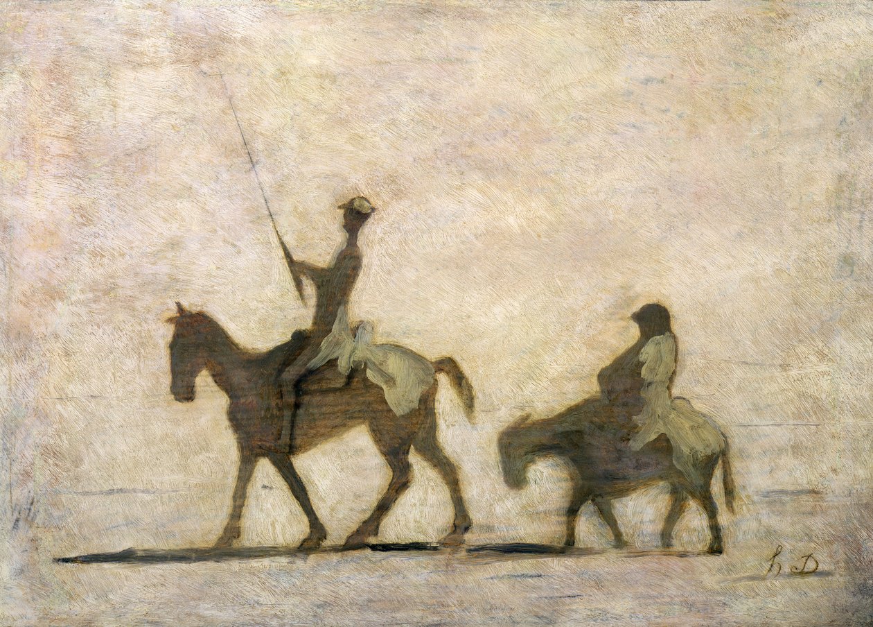 Don Kichot i Sancho Pansa (olej) autorstwa Honoré Daumier