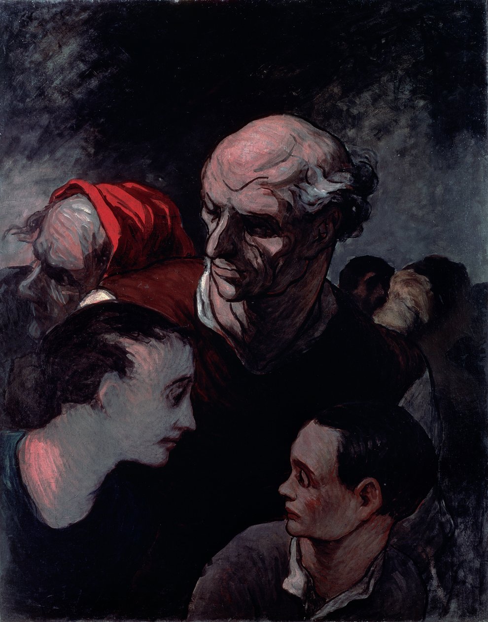Rodzina na barykadzie podczas Komuny Paryskiej w 1870 r. autorstwa Honoré Daumier