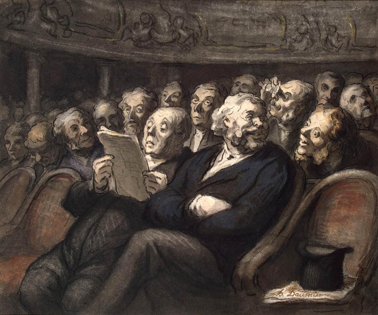 Przerwa w Comédie Française autorstwa Honoré Daumier