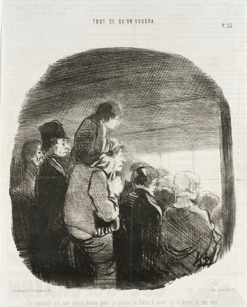 Spektakl to dobra rzecz dla mieszkańców Paryża autorstwa Honoré Daumier