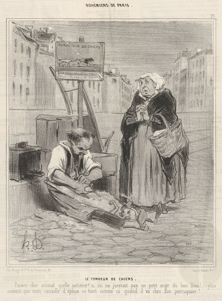 Maszynka do strzyżenia psów autorstwa Honoré Daumier