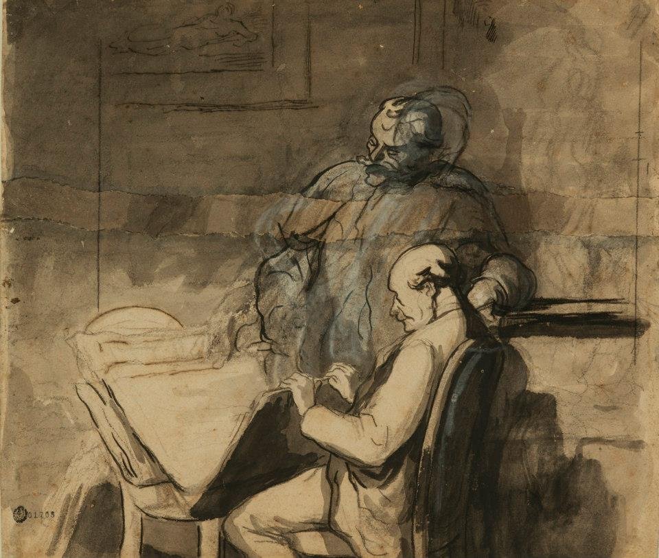 Miłośnicy odbitek autorstwa Honoré Daumier