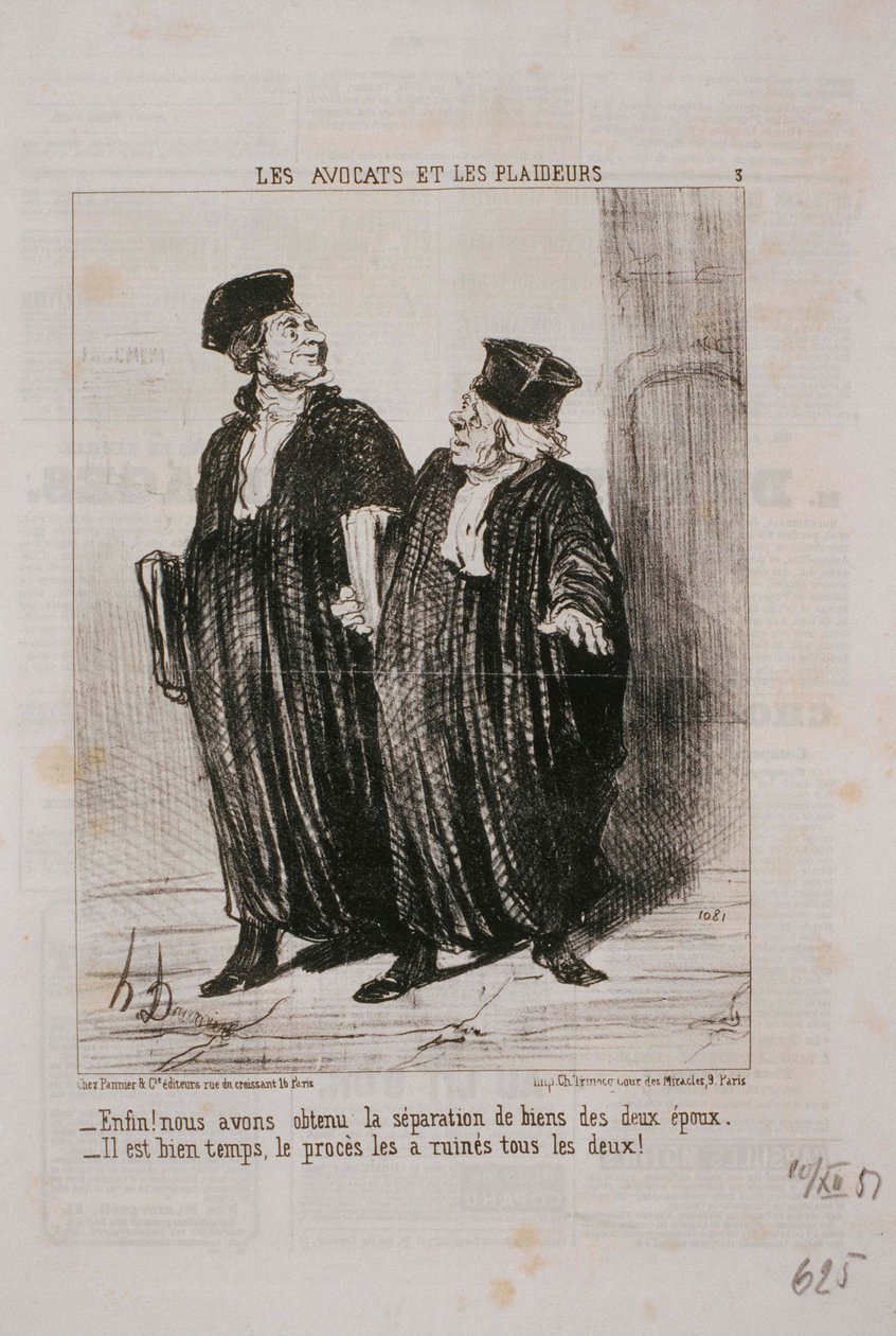 Prawnicy i strony procesowe – wreszcie! Uzyskaliśmy wydzielenie własności... autorstwa Honoré Daumier